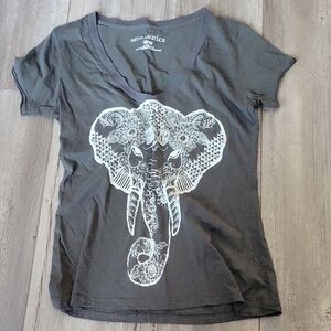 Nautica Charcoal Elephant Print Women's Tee